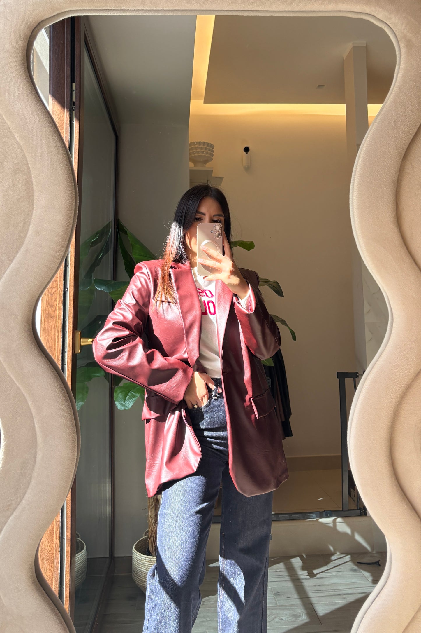 Blazer eco-pelle oversize