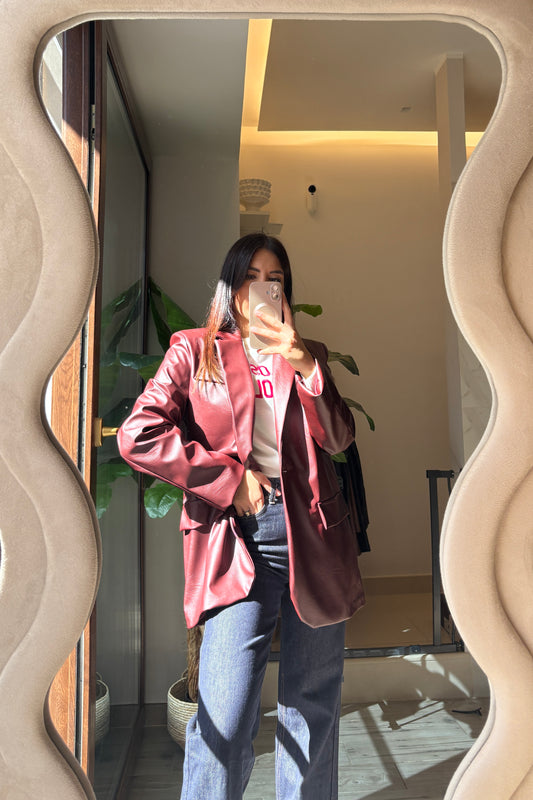 Blazer eco-pelle oversize