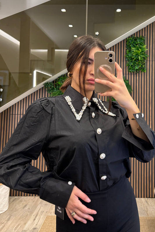Camicia colletto gioiello