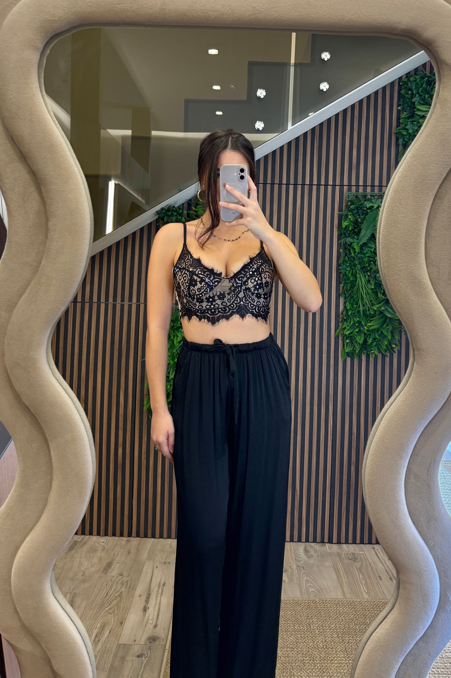Pantalone Palazzo Nero satin