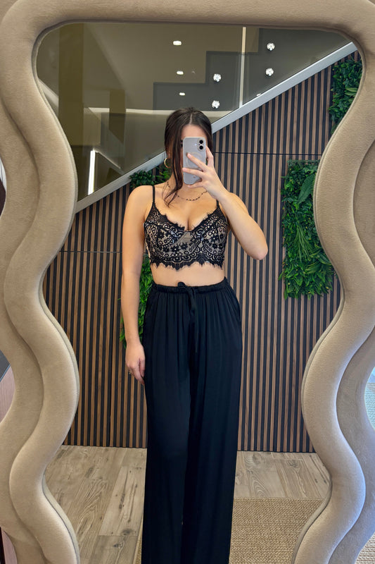 Pantalone Palazzo Nero satin
