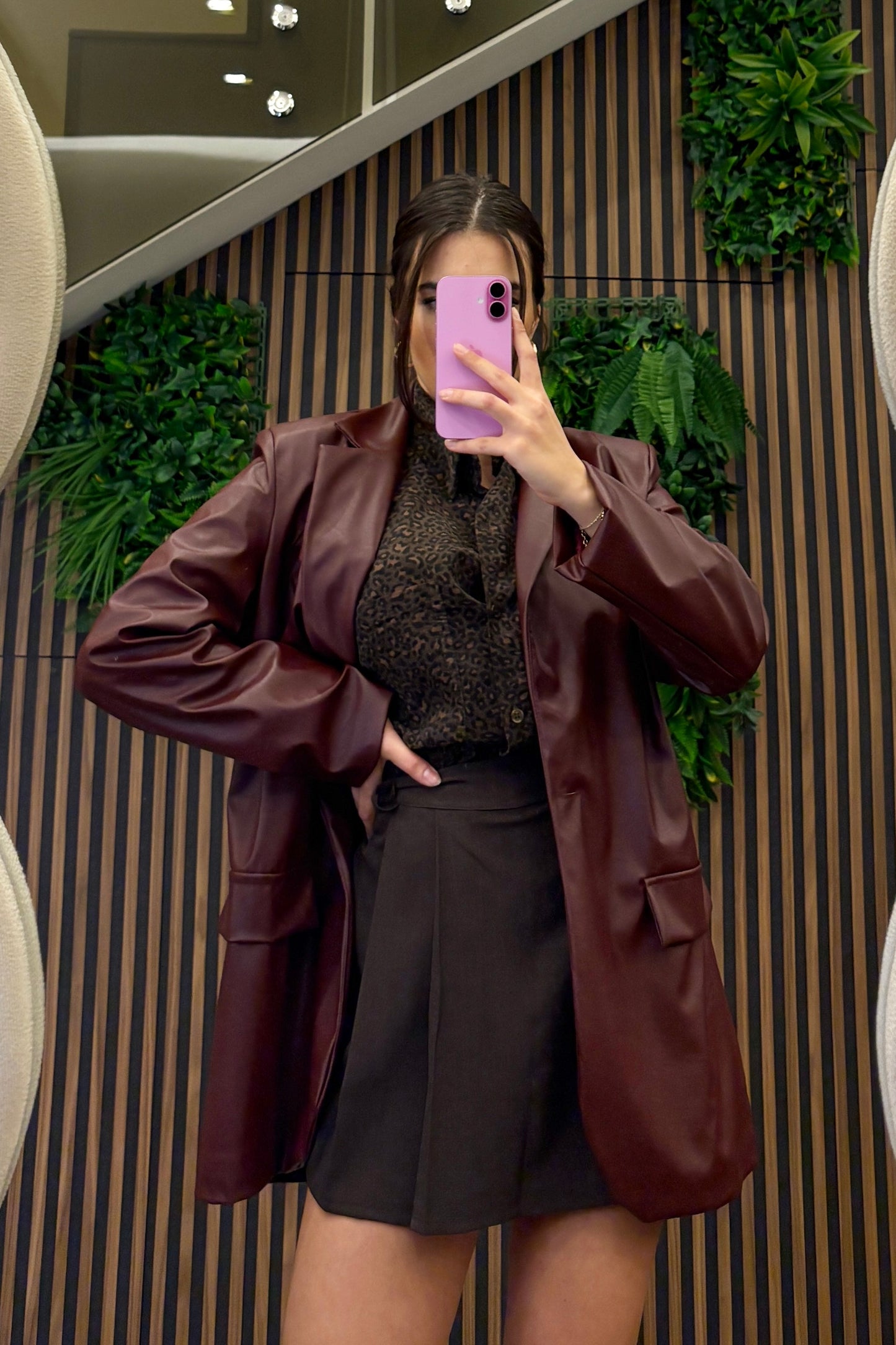 Blazer effetto pelle