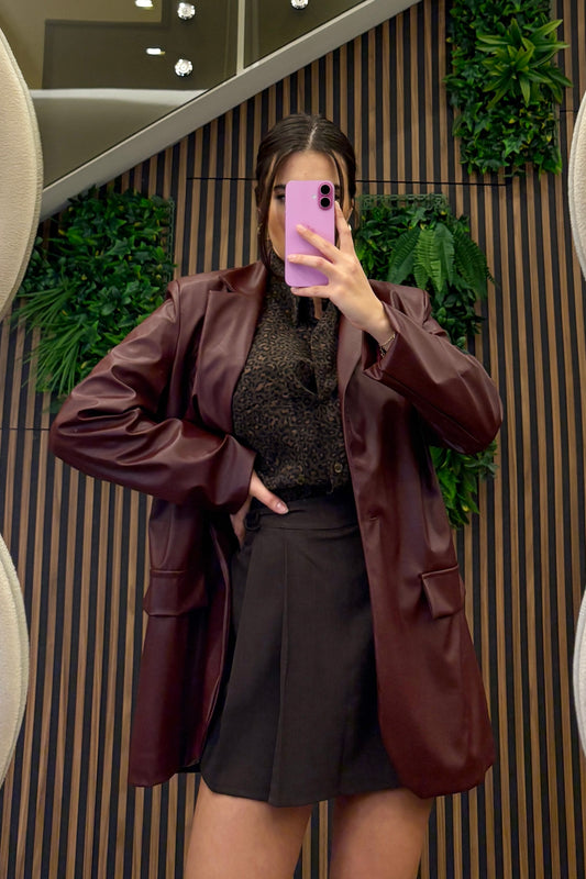 Blazer effetto pelle