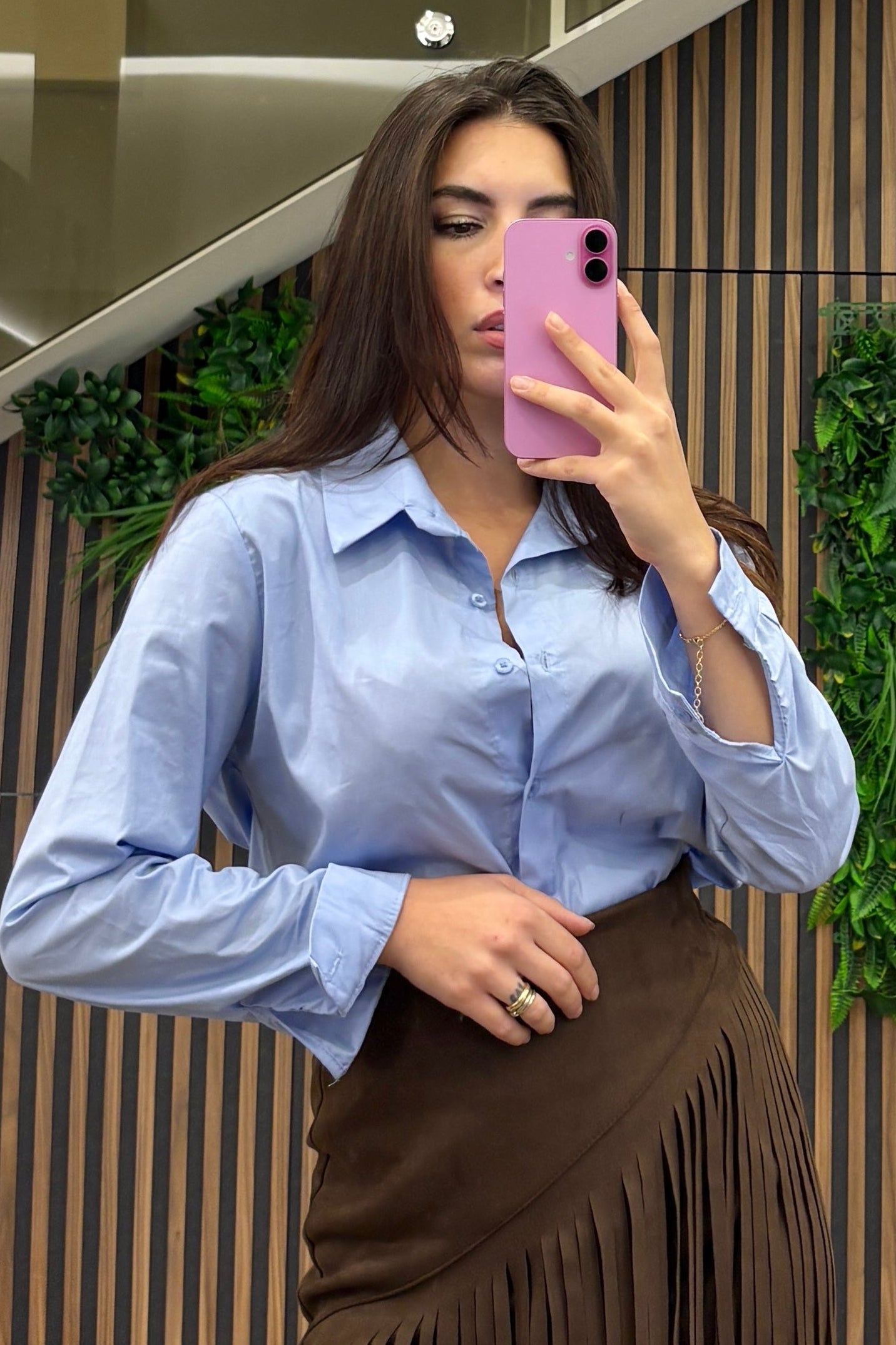 Camicia basic celeste