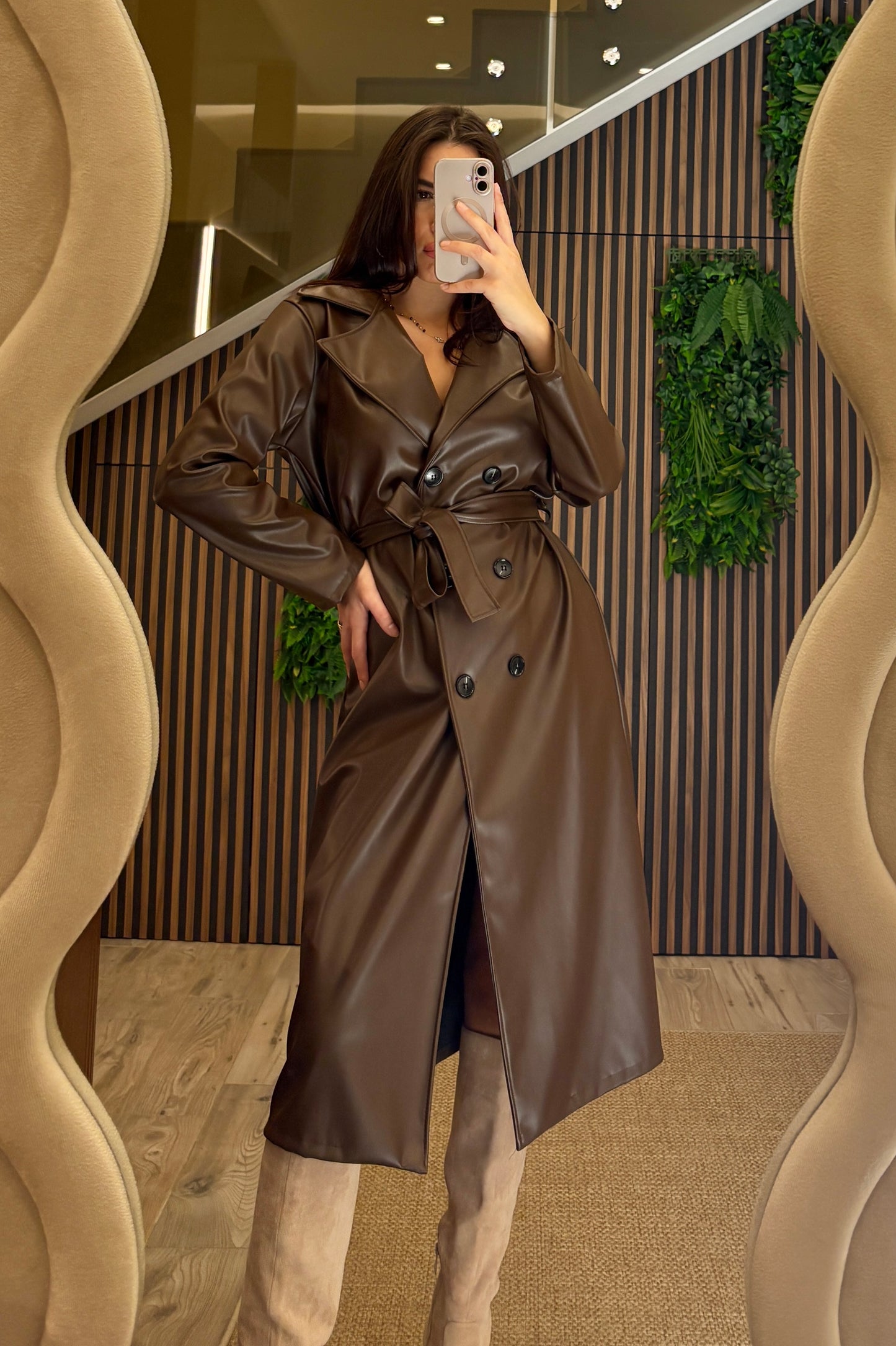 Trench in Ecopelle Marrone