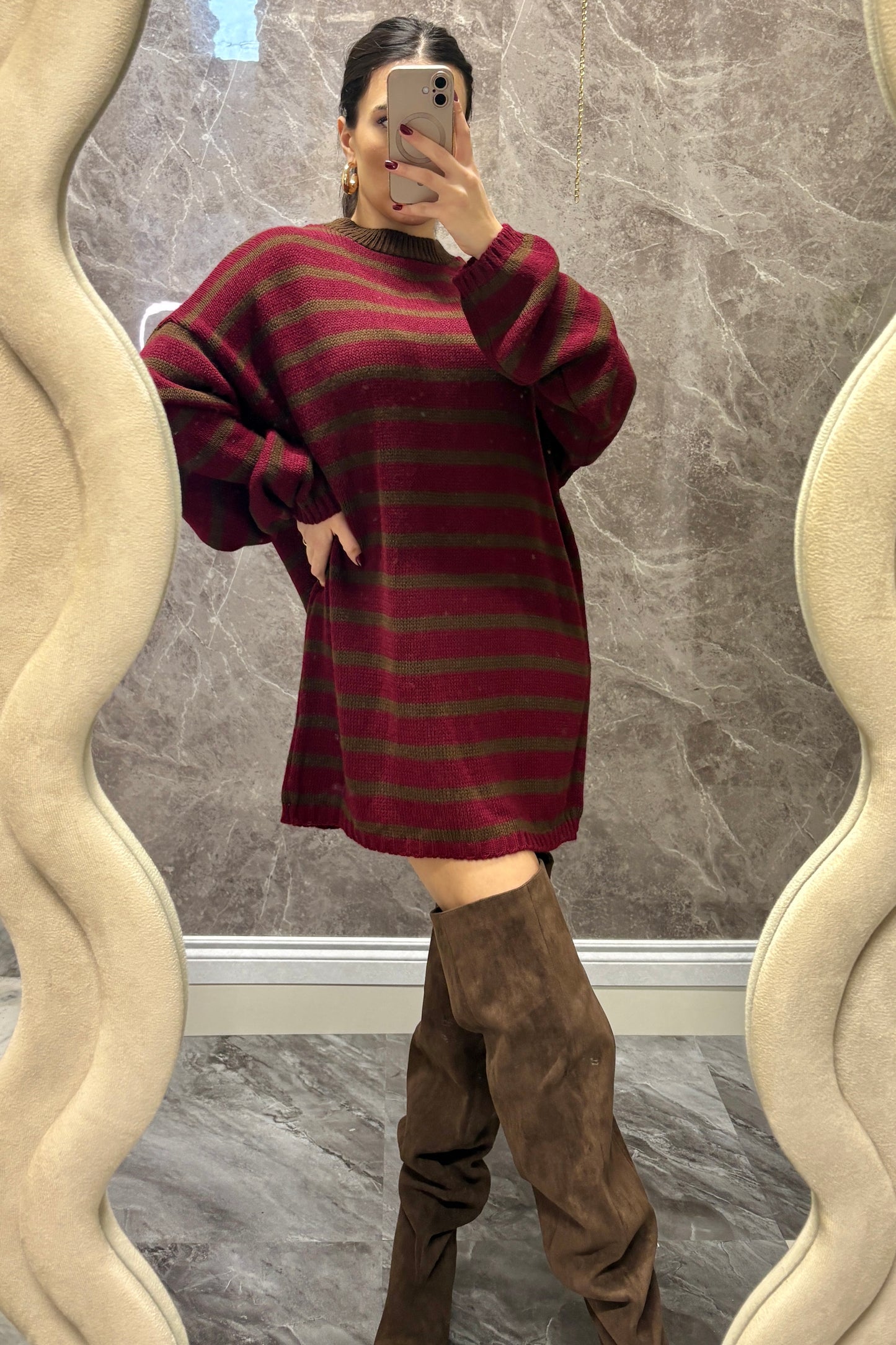 Maglione Abito Oversize a Righe