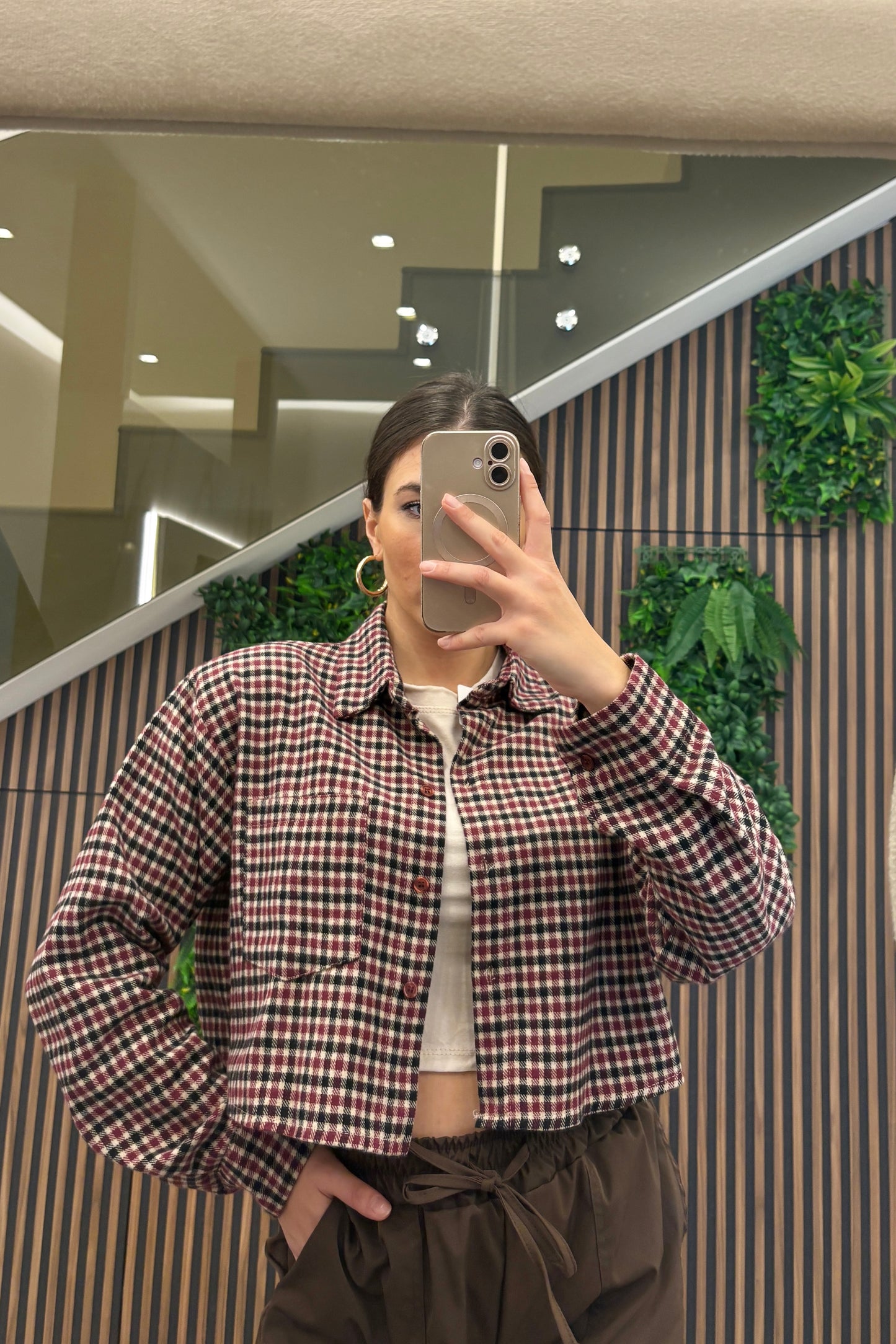 Camicia Cropped a Quadri