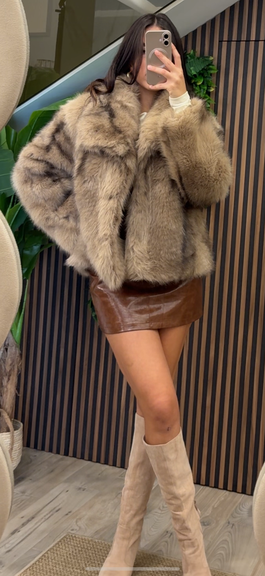 ✨ Giacca in eco pelliccia effetto volpe