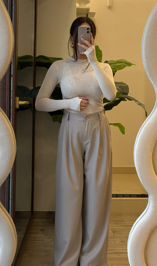 Pantalone Wide Fit Taupe