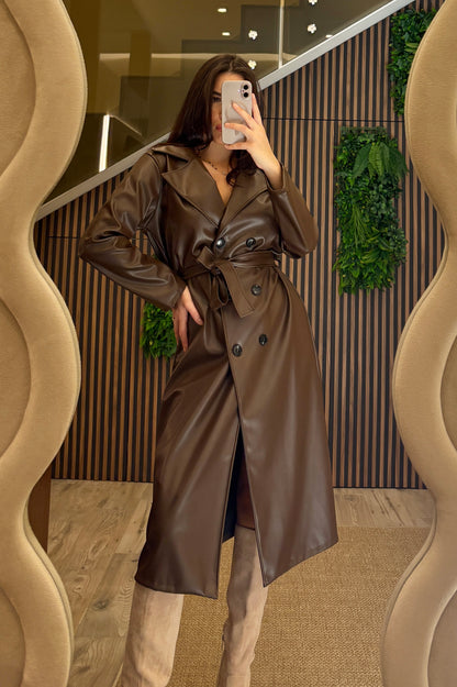Trench in Ecopelle Marrone