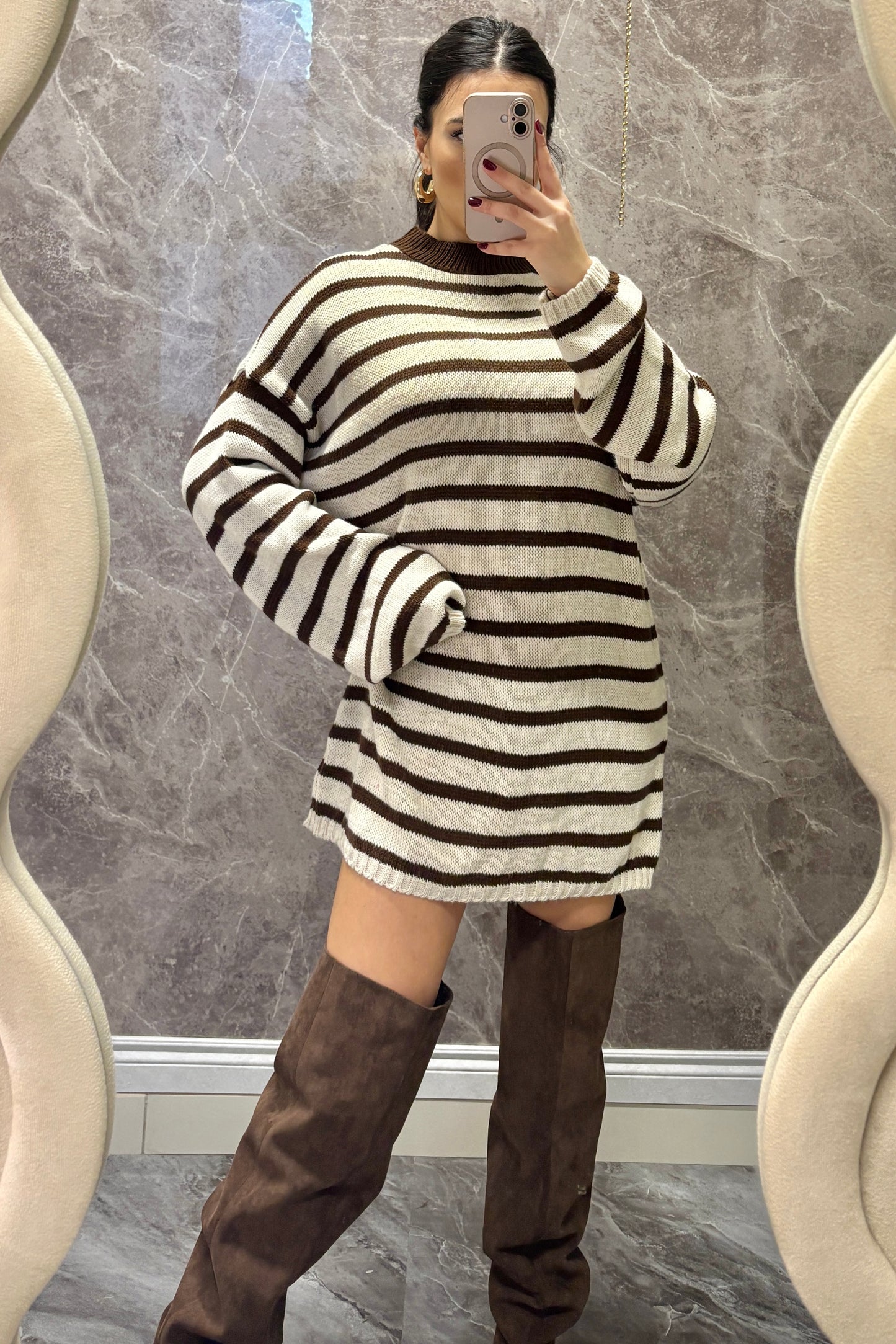 Maglione Abito Oversize a Righe