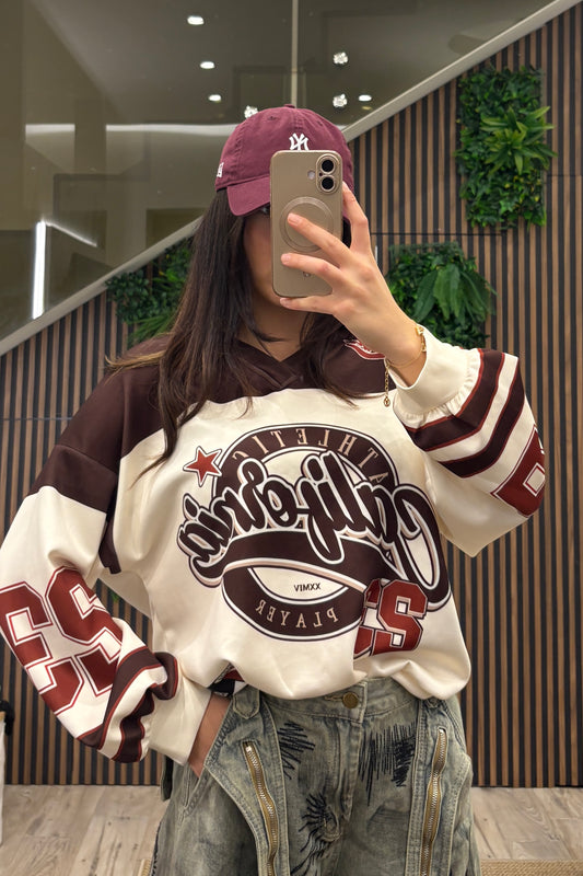 Felpa college “California” marrone